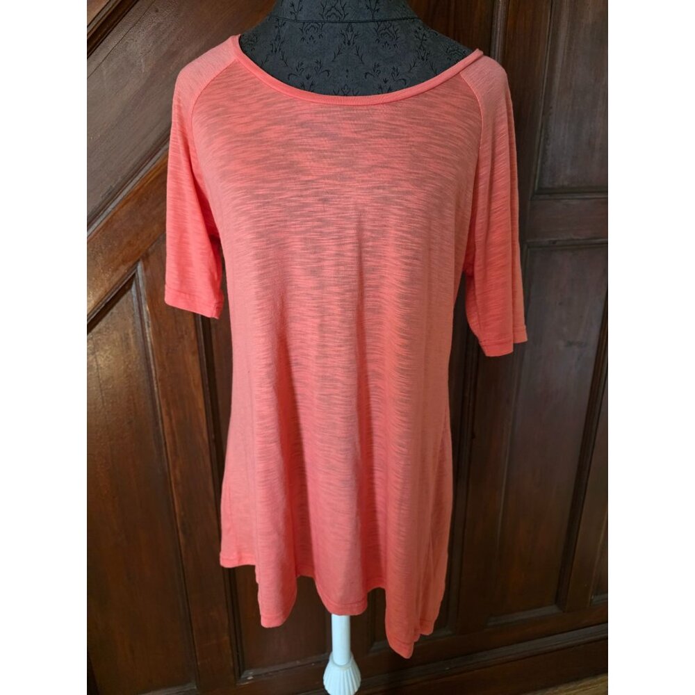 Soft Surroundings Coral Womens Short Sleeve High-Low Hem Tunic Top M